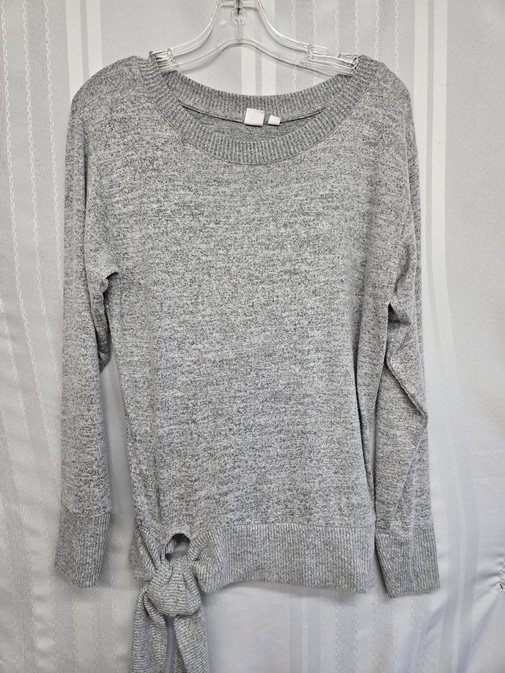 Gap Womens Gray Tie-Hem Sweater Size Xs